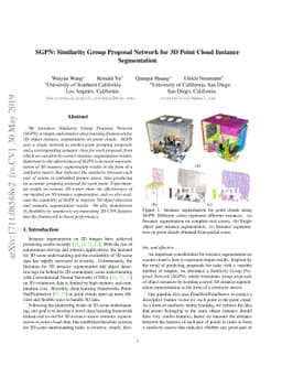 SGPN: Similarity Group Proposal Network for 3D Point Cloud Instance
  Segmentation