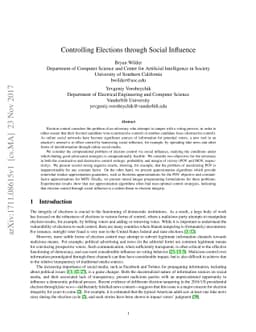 Controlling Elections through Social Influence