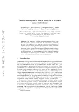 Parallel transport in shape analysis: a scalable numerical scheme