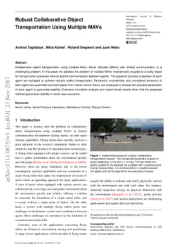 Robust Collaborative Object Transportation Using Multiple MAVs