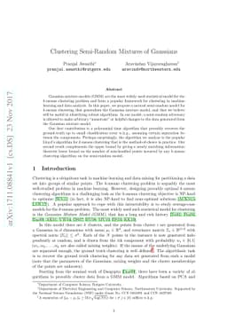 Clustering Semi-Random Mixtures of Gaussians