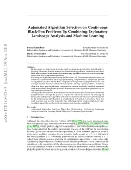 Automated Algorithm Selection on Continuous Black-Box Problems By
  Combining Exploratory Landscape Analysis and Machine Learning