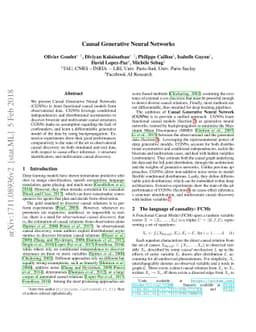 Causal Generative Neural Networks