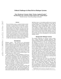 Ethical Challenges in Data-Driven Dialogue Systems