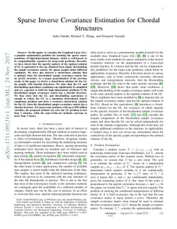 Sparse Inverse Covariance Estimation for Chordal Structures