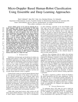 Micro-Doppler Based Human-Robot Classification Using Ensemble and Deep
  Learning Approaches