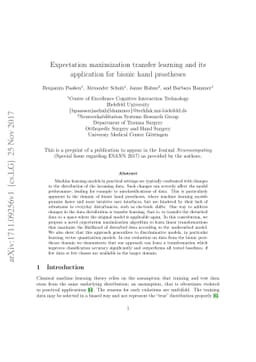 Expectation maximization transfer learning and its application for
  bionic hand prostheses