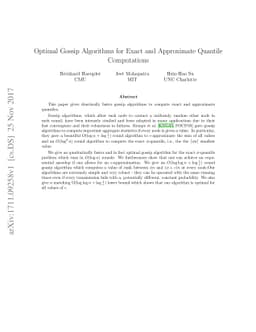 Optimal Gossip Algorithms for Exact and Approximate Quantile
  Computations