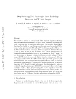 DeepRadiologyNet: Radiologist Level Pathology Detection in CT Head
  Images