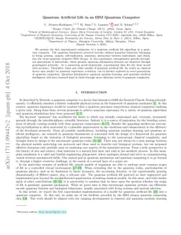 Quantum Artificial Life in an IBM Quantum Computer