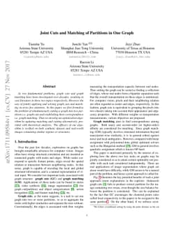 Joint Cuts and Matching of Partitions in One Graph