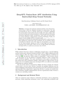 DeepAPT: Nation-State APT Attribution Using End-to-End Deep Neural
  Networks