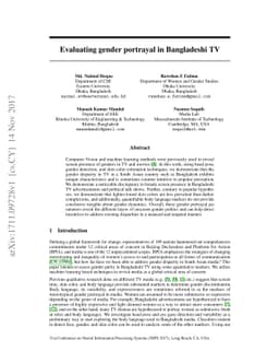 Evaluating gender portrayal in Bangladeshi TV