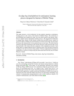 An edge-fog-cloud platform for anticipatory learning process designed
  for Internet of Mobile Things