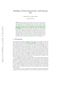 Distilling a Neural Network Into a Soft Decision Tree