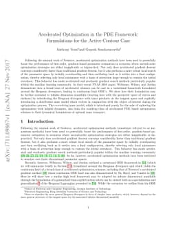 Accelerated Optimization in the PDE Framework: Formulations for the
  Active Contour Case