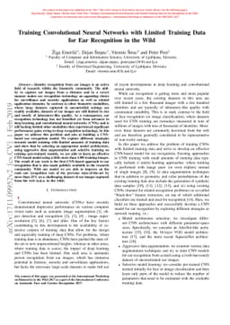 Training Convolutional Neural Networks with Limited Training Data for
  Ear Recognition in the Wild