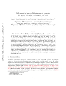 Risk-sensitive Inverse Reinforcement Learning via Semi- and
  Non-Parametric Methods