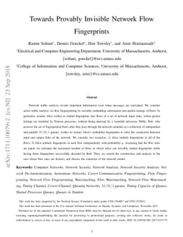 Towards Provably Invisible Network Flow Fingerprints