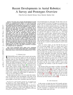Recent Developments in Aerial Robotics: A Survey and Prototypes Overview