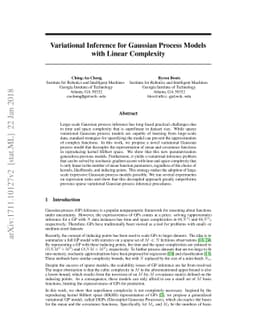 Variational Inference for Gaussian Process Models with Linear Complexity