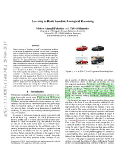 Learning to Rank based on Analogical Reasoning