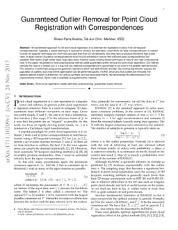 Guaranteed Outlier Removal for Point Cloud Registration with
  Correspondences