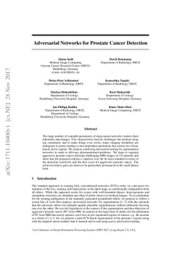 Adversarial Networks for Prostate Cancer Detection
