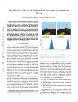 Deep Predictive Models for Collision Risk Assessment in Autonomous
  Driving