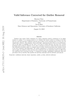 Valid Inference Corrected for Outlier Removal