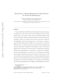 Deep-Person: Learning Discriminative Deep Features for Person
  Re-Identification