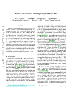Patch Correspondences for Interpreting Pixel-level CNNs