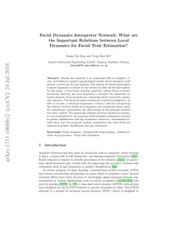 Facial Dynamics Interpreter Network: What are the Important Relations
  between Local Dynamics for Facial Trait Estimation?