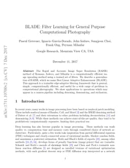 BLADE: Filter Learning for General Purpose Computational Photography