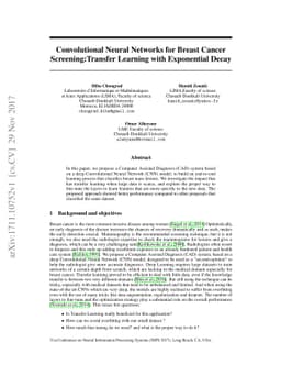 Convolutional Neural Networks for Breast Cancer Screening: Transfer
  Learning with Exponential Decay