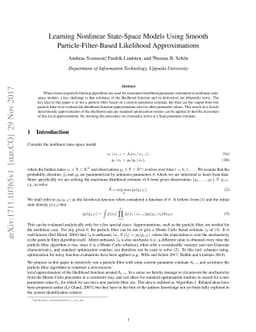 Learning nonlinear state-space models using smooth particle-filter-based
  likelihood approximations