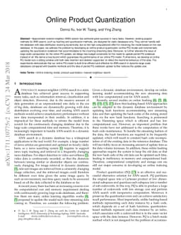 Online Product Quantization