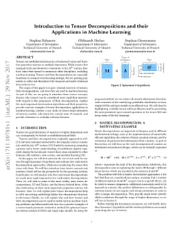 Introduction to Tensor Decompositions and their Applications in Machine
  Learning