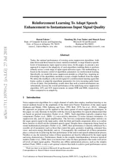 Reinforcement Learning To Adapt Speech Enhancement to Instantaneous
  Input Signal Quality