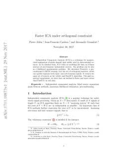Faster ICA under orthogonal constraint