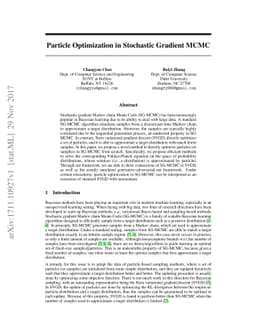 Particle Optimization in Stochastic Gradient MCMC