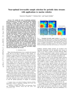 Near-optimal irrevocable sample selection for periodic data streams with
  applications to marine robotics