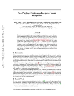 Now Playing: Continuous low-power music recognition