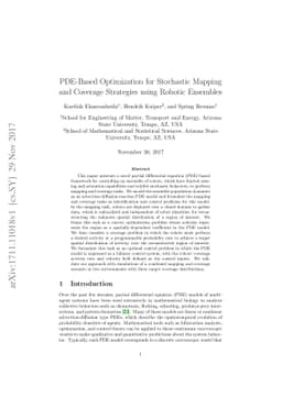 PDE-Based Optimization for Stochastic Mapping and Coverage Strategies
  using Robotic Ensembles