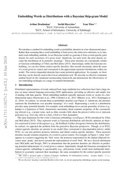Embedding Words as Distributions with a Bayesian Skip-gram Model