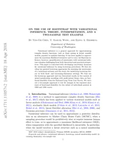 On the use of bootstrap with variational inference: Theory,
  interpretation, and a two-sample test example