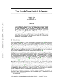 Time Domain Neural Audio Style Transfer