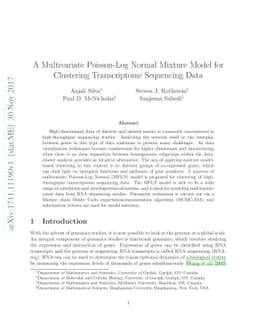 A Multivariate Poisson-Log Normal Mixture Model for Clustering
  Transcriptome Sequencing Data
