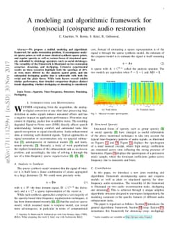 A modeling and algorithmic framework for (non)social (co)sparse audio
  restoration