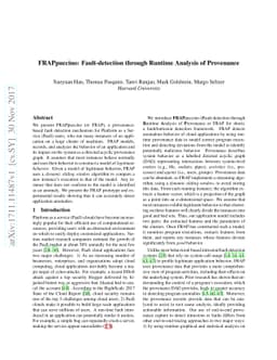 FRAPpuccino: Fault-detection through Runtime Analysis of Provenance